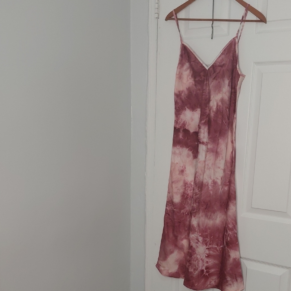 Guess Pink Tie-Dye Dress with Spaghetti Straps